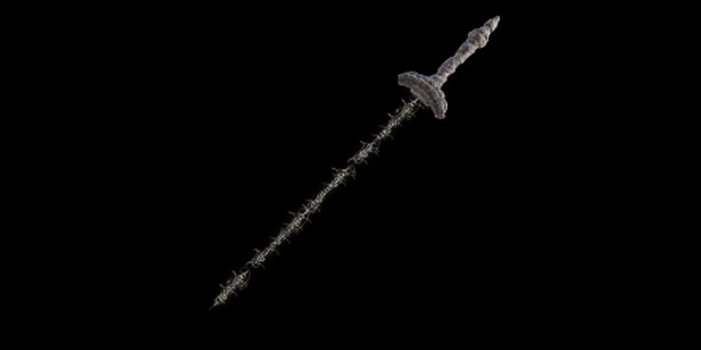 The Coded Sword with a black background in Elden Ring.
