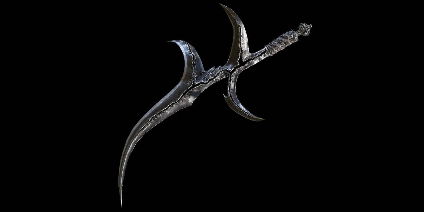 The Black Knife with a black background in Elden Ring.