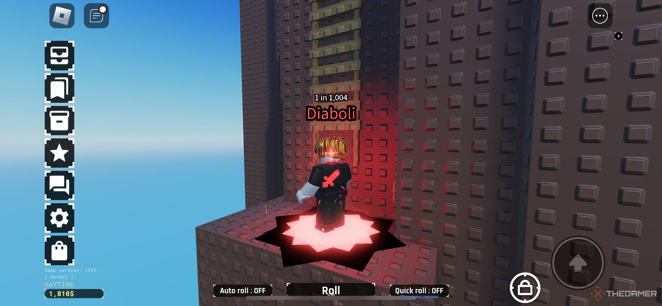 Another ladder beside the waterfall in Roblox: Sol's RNG.