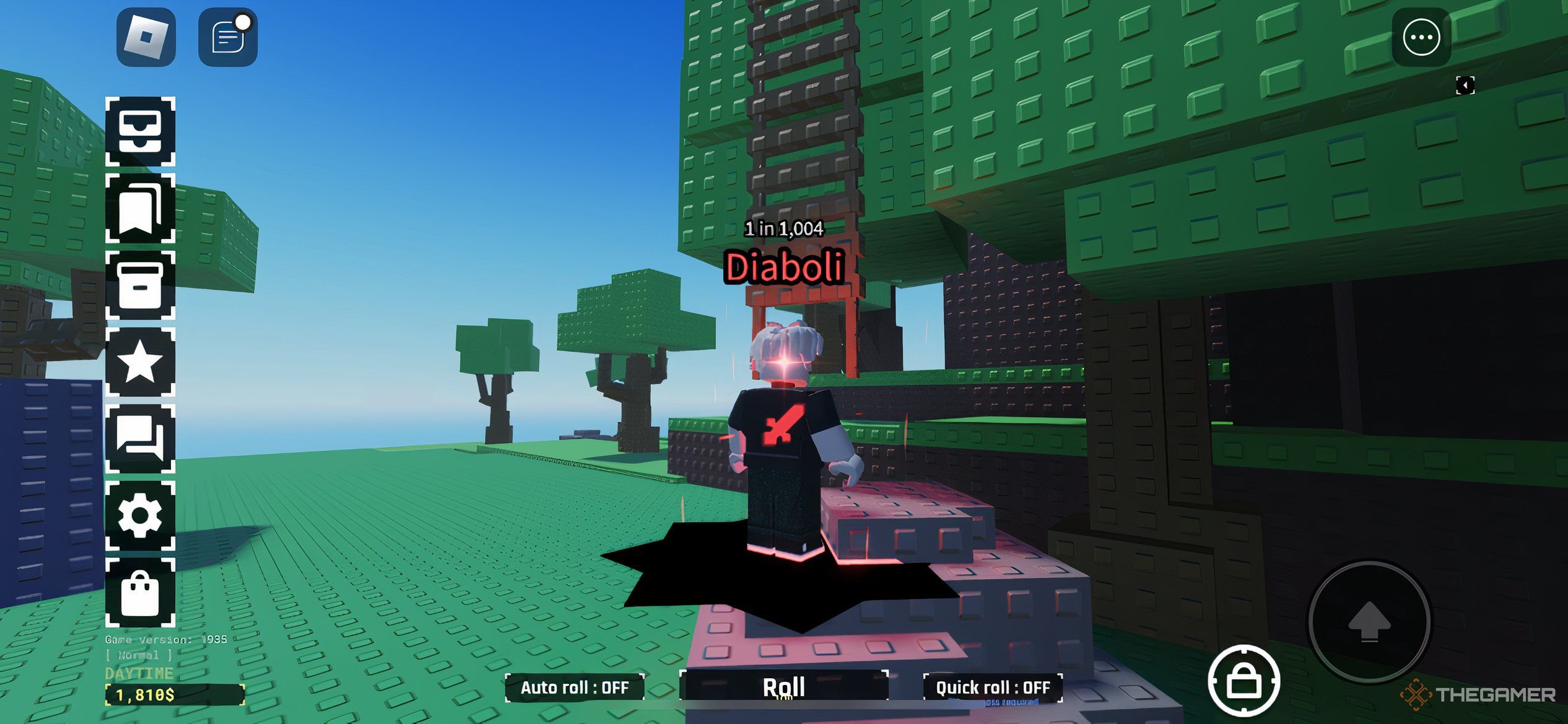 Climb the ladder beside the waterfall in Roblox: Sol's RNG.