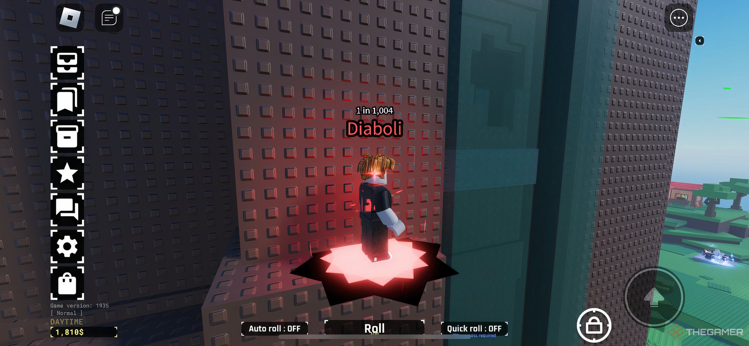 Jump towards the ledge inside the waterfall in Roblox: Sol's RNG.
