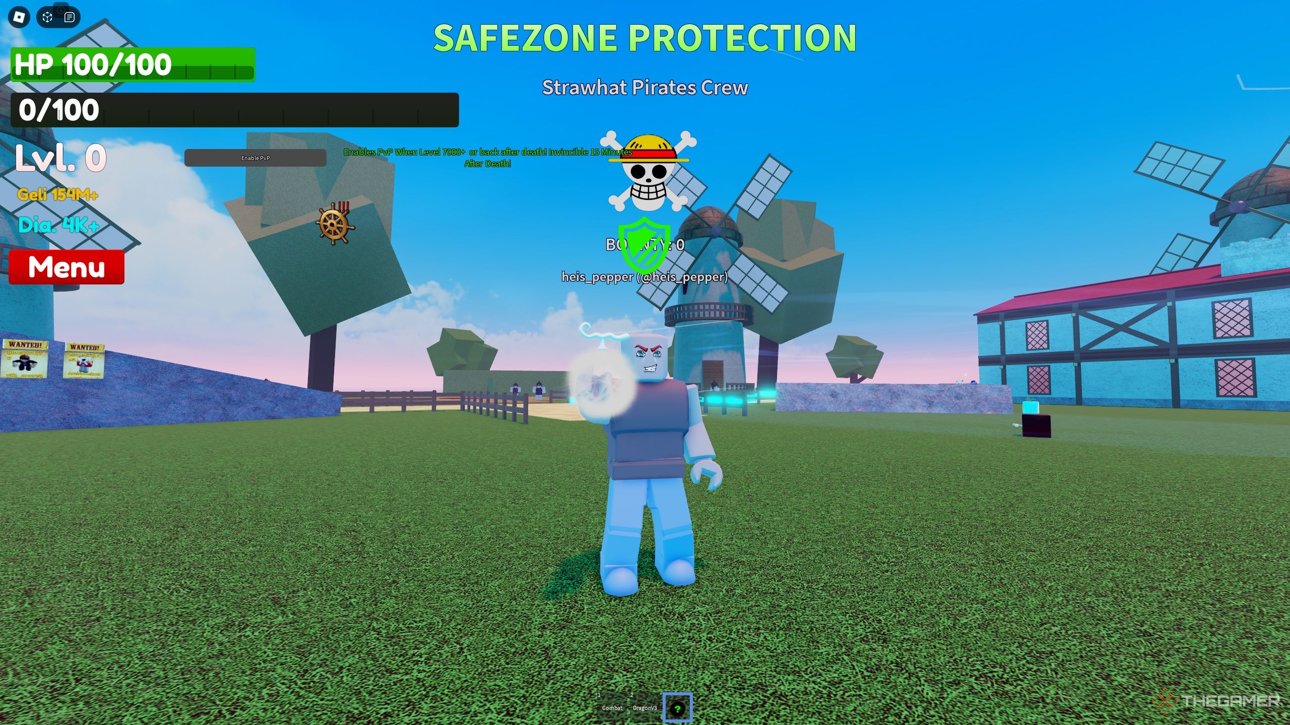a player holding a fruit in Cat Piece on Roblox