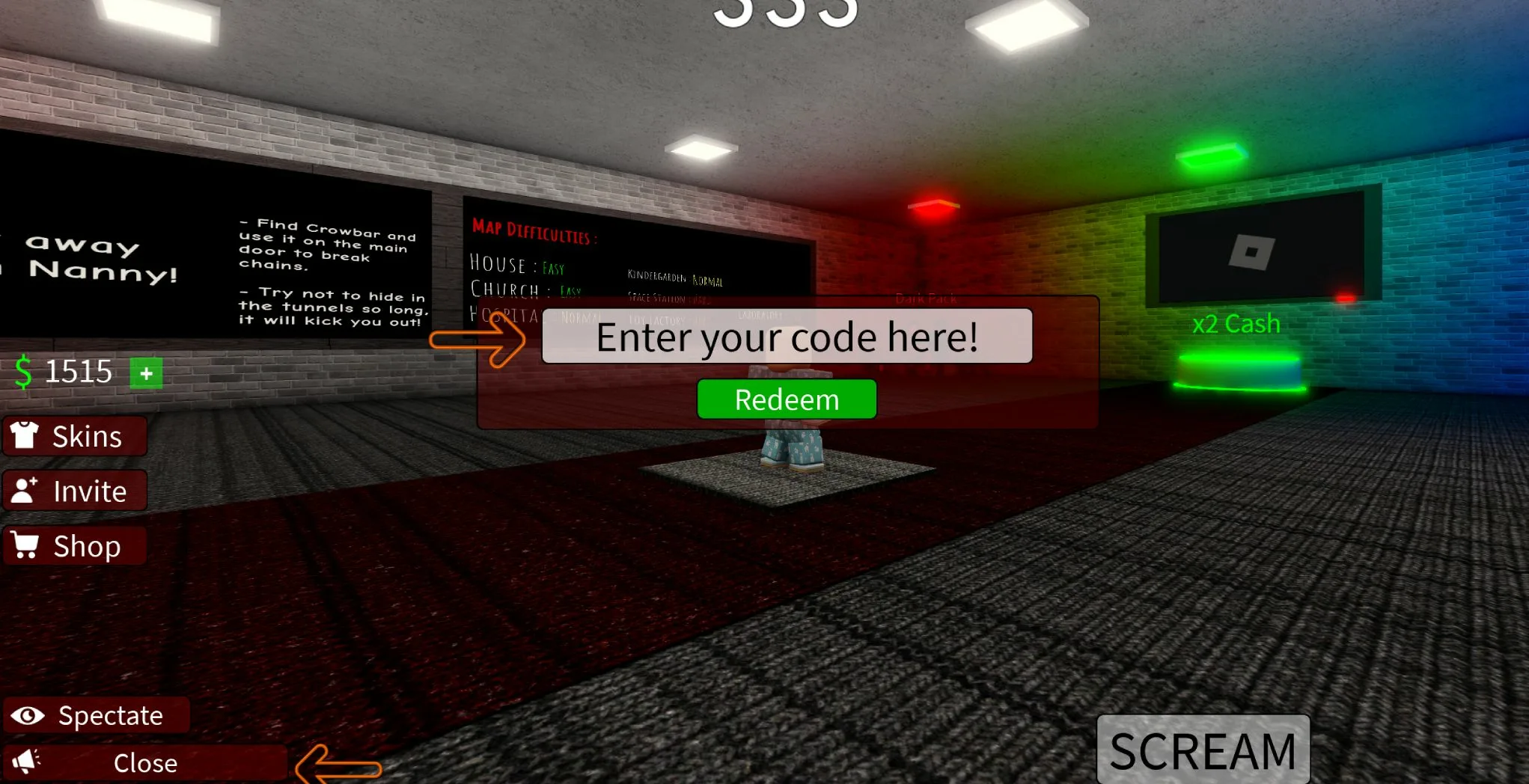 roblox nanny how to redeem codes