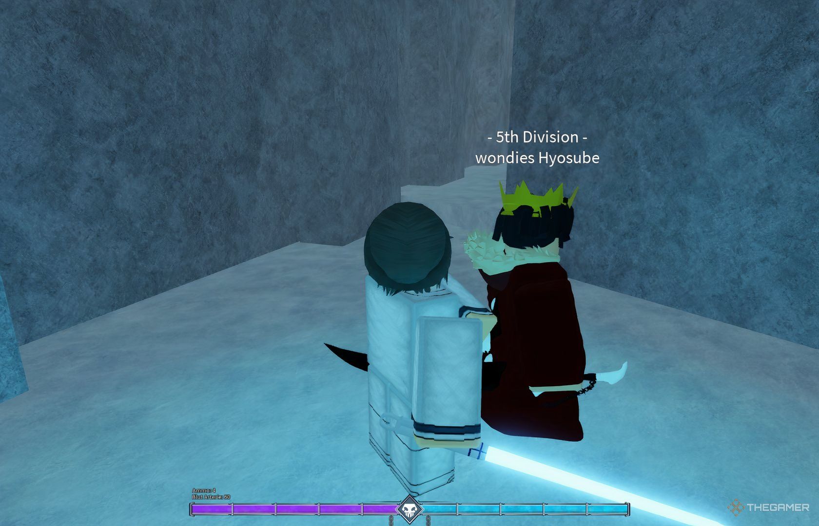 Two Roblox characters facing each other in Type Soul